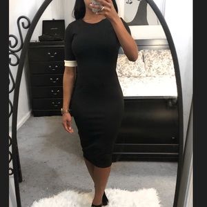 Black & White Sexy Midi Dress